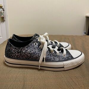 New Converse Chuck Taylor All Star Glitter Black Sneakers